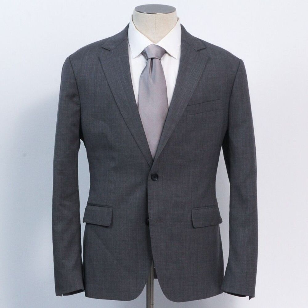 Bonobos Athletic Fit Gray Wool Mens 40R Two Button Sport Coat Blazer Jacket